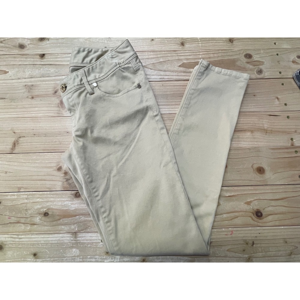 Lilly Pulitzer Worth Skinny Pants Khaki Tan Beige Size 0 Low Rise Stretch Cotton